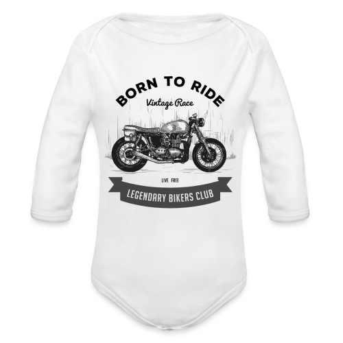 Born to ride Vintage Race T-shirt - Organic Long Sleeve Baby Bodysuit