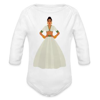 Pretty Girl - Organic Long Sleeve Baby Bodysuit - white - Front