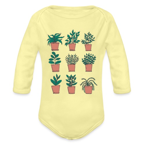 Flowerpots - Organic Long Sleeve Baby Bodysuit
