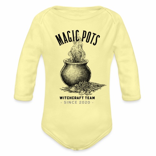Magic Pots Witchcraft Team Since 2020 - Organic Long Sleeve Baby Bodysuit