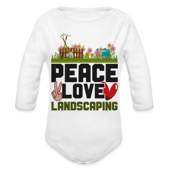 Landscaper Landscaping Landscape - Organic Long Sleeve Baby Bodysuit - white - Front