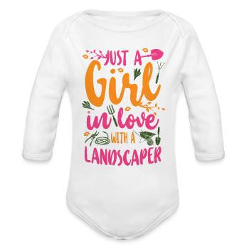 Landscaper Landscaping Landscape - Organic Long Sleeve Baby Bodysuit - white - Front