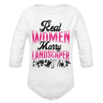 Landscaper Landscaping Landscape - Organic Long Sleeve Baby Bodysuit - white - Front