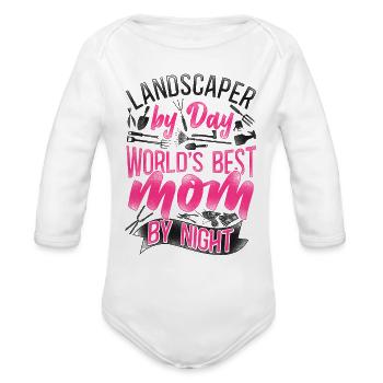 Landscaper Landscaping Landscape - Organic Long Sleeve Baby Bodysuit - white - Front