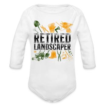 Landscaper Landscaping Landscape - Organic Long Sleeve Baby Bodysuit - white - Front
