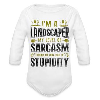 Landscaper Landscaping Landscape - Organic Long Sleeve Baby Bodysuit - white - Front