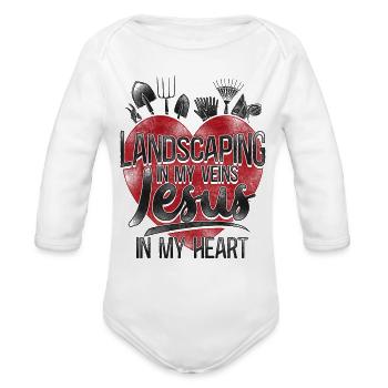 Landscaper Landscaping Landscape - Organic Long Sleeve Baby Bodysuit - white - Front