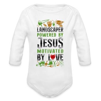 Landscaper Landscaping Landscape - Organic Long Sleeve Baby Bodysuit - white - Front