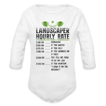 Landscaper Landscaping Landscape - Organic Long Sleeve Baby Bodysuit - white - Front