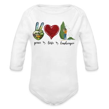 Landscaper Landscaping Landscape - Organic Long Sleeve Baby Bodysuit - white - Front