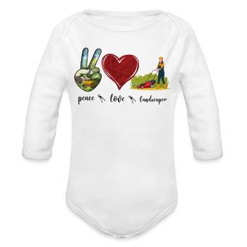 Landscaper Landscaping Landscape - Organic Long Sleeve Baby Bodysuit - white - Front