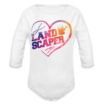 Landscaper Landscaping Landscape - Organic Long Sleeve Baby Bodysuit - white - Front