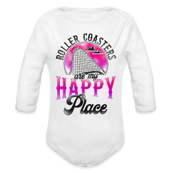Roller Coaster Vintage Roller - Organic Long Sleeve Baby Bodysuit - white - Front