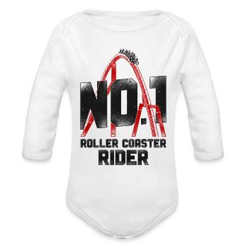 Roller Coaster Vintage No 1 Roller - Organic Long Sleeve Baby Bodysuit - white - Front