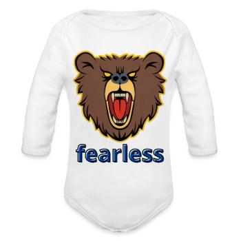 fearless - Organic Long Sleeve Baby Bodysuit - white - Front