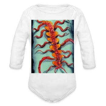 2 Insect - Organic Long Sleeve Baby Bodysuit - white - Front