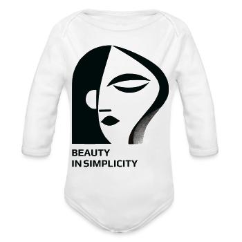 Beauty In Simplicity - Organic Long Sleeve Baby Bodysuit - white - Front