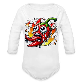 Ultra Sharp Chili - Organic Long Sleeve Baby Bodysuit - white - Front