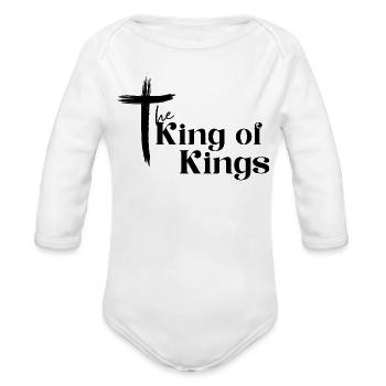 The King of Kings - Organic Long Sleeve Baby Bodysuit - white - Front