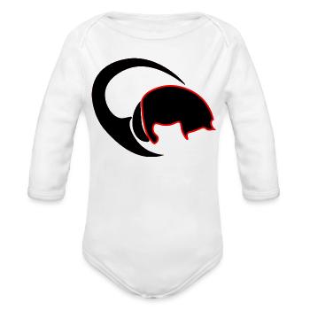 Scarlet Beetle of the Unknown – Abstract Symbol - Organic Long Sleeve Baby Bodysuit - white - Front