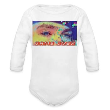 Game Over - Organic Long Sleeve Baby Bodysuit - white - Front