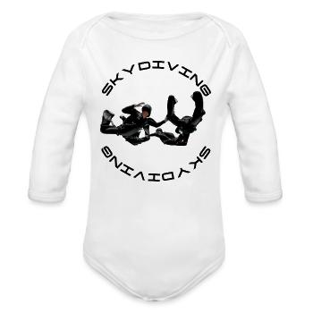 Noir Skydivers Loop - Organic Long Sleeve Baby Bodysuit - white - Front