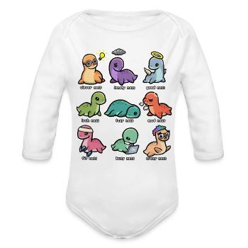 Monster Moods - Organic Long Sleeve Baby Bodysuit - white - Front
