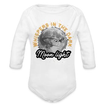 Whispers in the Dark Moonlight T-Shirt | Mystical  - Organic Long Sleeve Baby Bodysuit - white - Front