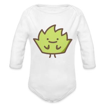 Cute Grass - Organic Long Sleeve Baby Bodysuit - white - Front