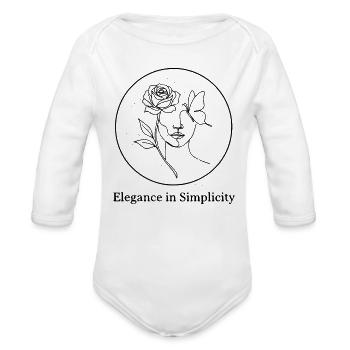 Elegance in Simplicity - Organic Long Sleeve Baby Bodysuit - white - Front