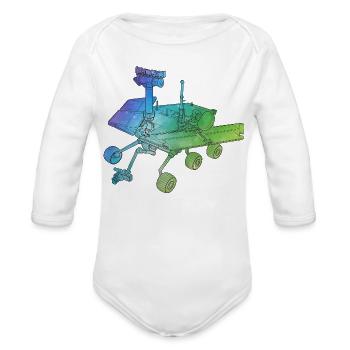 Mars Rover Adventure - Organic Long Sleeve Baby Bodysuit - white - Front