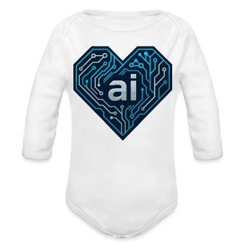 Circuit Heart AI Tee - Organic Long Sleeve Baby Bodysuit - white - Front