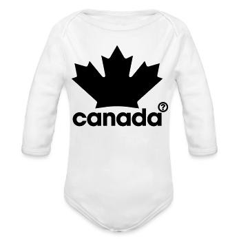 Canada Maple Leaf Shirt - Organic Long Sleeve Baby Bodysuit - white - Front