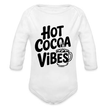 Hot Cocoa Vibes - Organic Long Sleeve Baby Bodysuit - white - Front