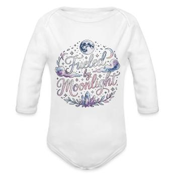 Witchcraft Fueled By Moonlight Loves Rune Symbols - Organic Long Sleeve Baby Bodysuit - white - Front
