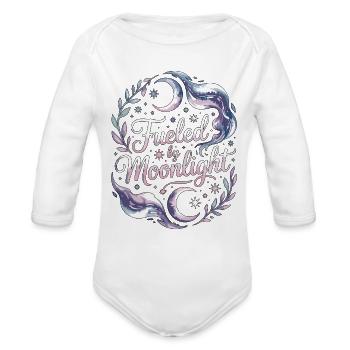 Witchcraft Fueled By Moonlight Sorcery Astrology - Organic Long Sleeve Baby Bodysuit - white - Front