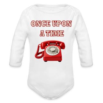 Phone from the Past - Organic Long Sleeve Baby Bodysuit - white - Front