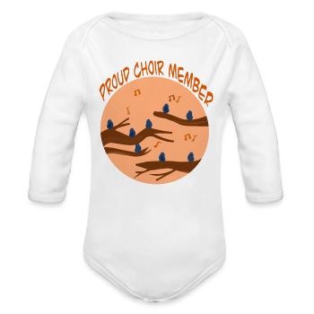 Proud Choir Member Birds Circle - Organic Long Sleeve Baby Bodysuit - white - Front