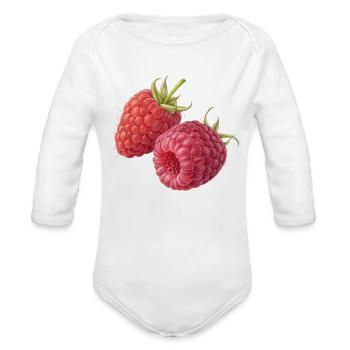Ruby Raspberry Duo - Organic Long Sleeve Baby Bodysuit - white - Front