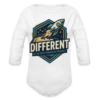 Rocket Mindset – Be the Best Version of Yourself - Organic Long Sleeve Baby Bodysuit - white - Front