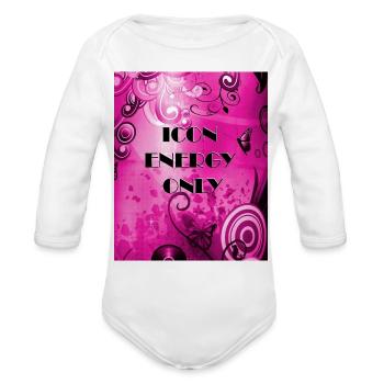 Pretty & Powerful - Organic Long Sleeve Baby Bodysuit - white - Front