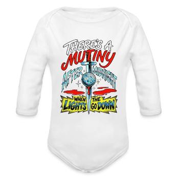 Retro 80s Mutiny After Midnight Disco Dagger - Organic Long Sleeve Baby Bodysuit - white - Front