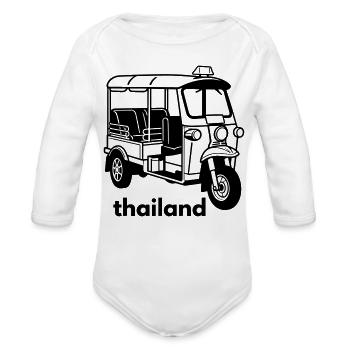 thailand - Organic Long Sleeve Baby Bodysuit - white - Front