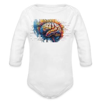 Cerveau cybercoloré - Cache-couche à manches longues bio - blanc - Devant
