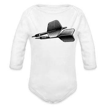 dart arrow - Organic Long Sleeve Baby Bodysuit - white - Front