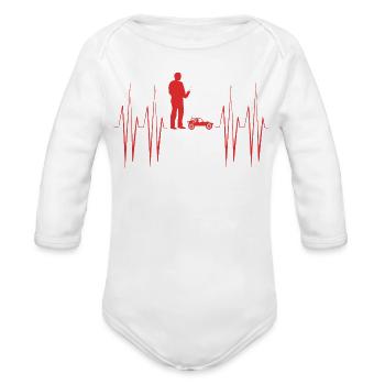 Rc Car Racer Remote Controlled Cars - Organic Long Sleeve Baby Bodysuit - white - Front