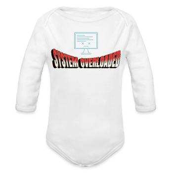 System Overloaded Graphic - Organic Long Sleeve Baby Bodysuit - white - Front