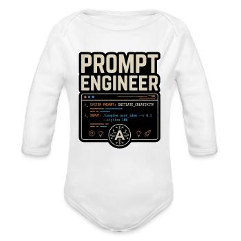Prompt Engineer Command Center Graphic - Organic Long Sleeve Baby Bodysuit - white - Front