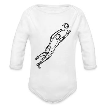 Soccer Goalkeeper - Organic Long Sleeve Baby Bodysuit - white - Front