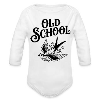 old school tattoo - Organic Long Sleeve Baby Bodysuit - white - Front